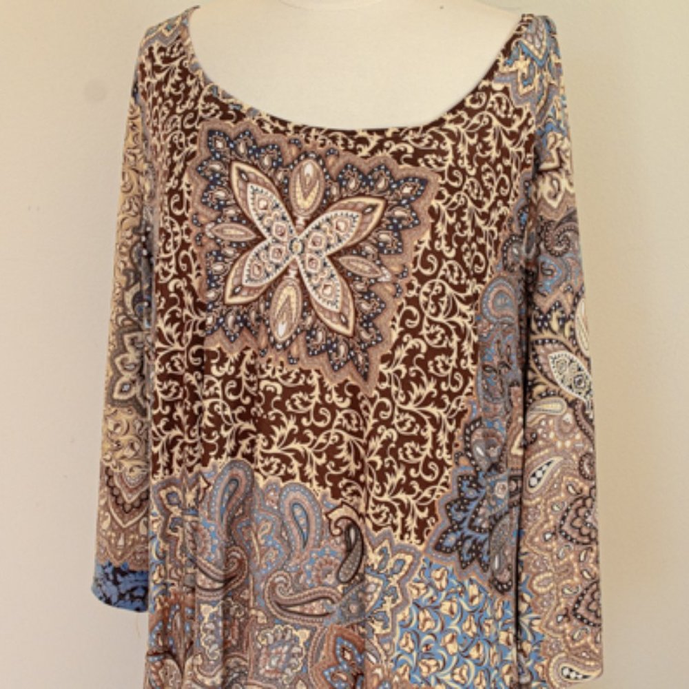 Mlle Gabrielle Floral Paisley Boho stretch Dress - Picture 2 of 5